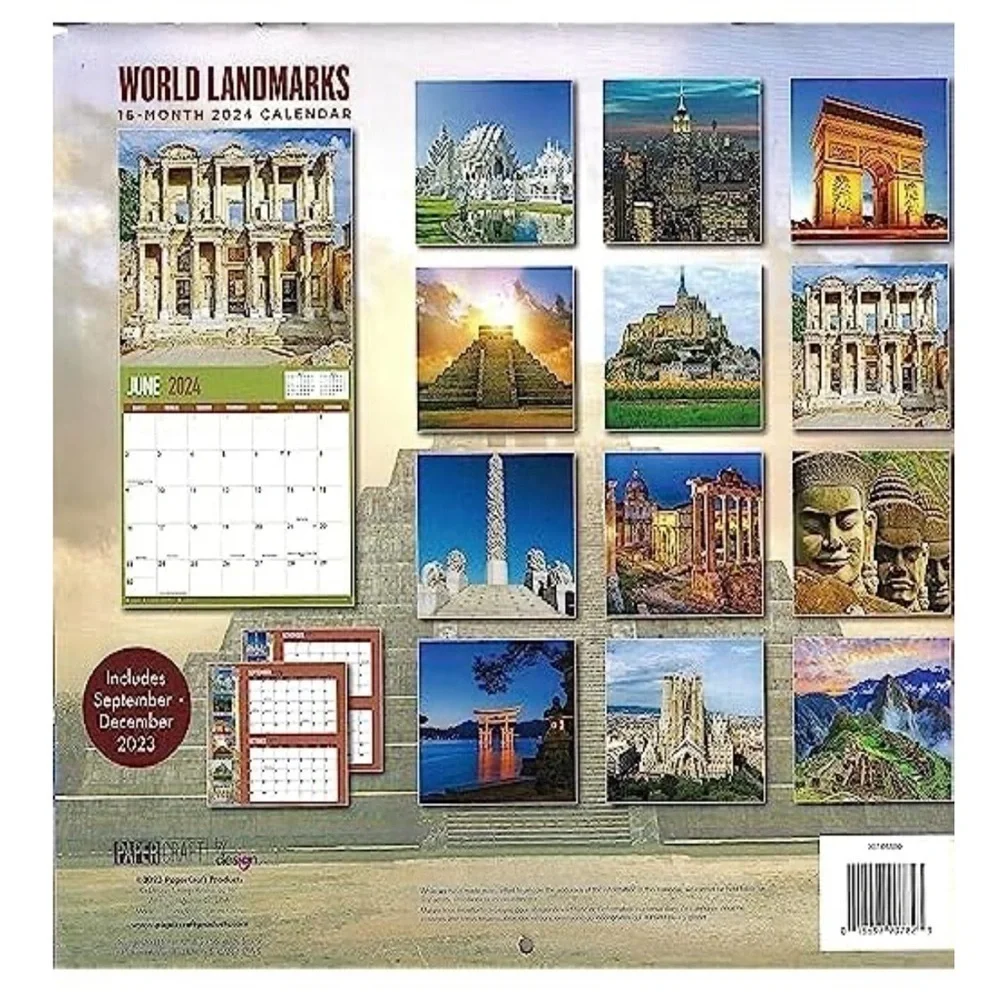 2024 World Landscapes 16 Month Full Size Wall Calendar Plan Schedule Organizing